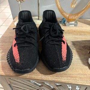 Yeezy adidas Black and Red Sneakers